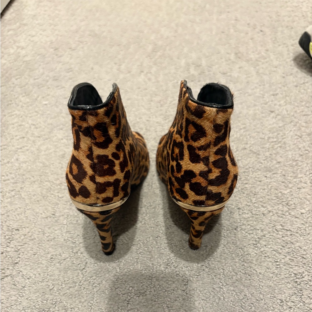 Leopard Print High Heel Ankle Boots - Picture 3 of 3